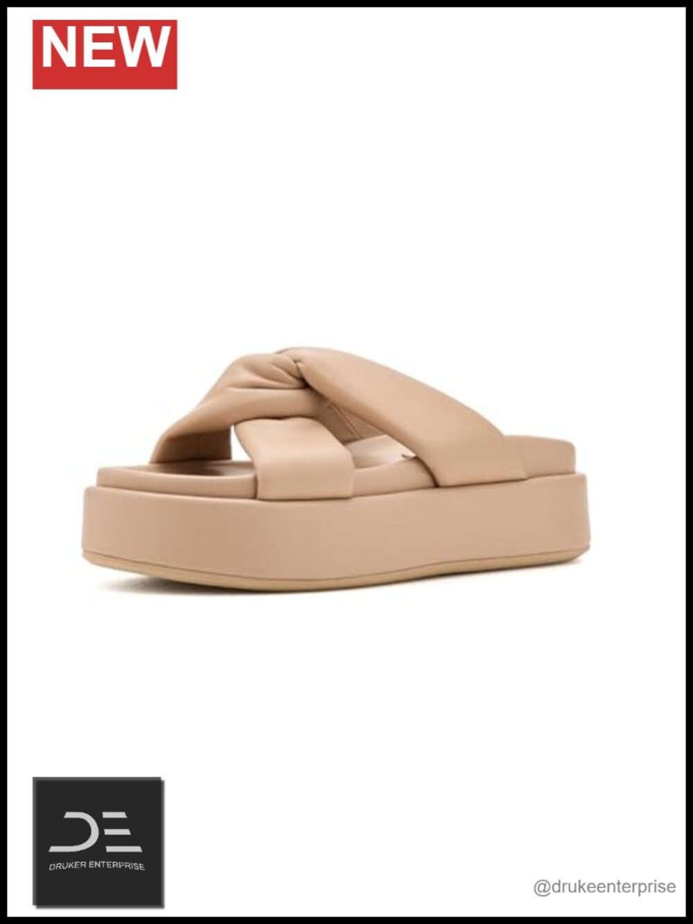 J/Slides Yvette Leather Platform Sandals Slip-On Wedge Sandal